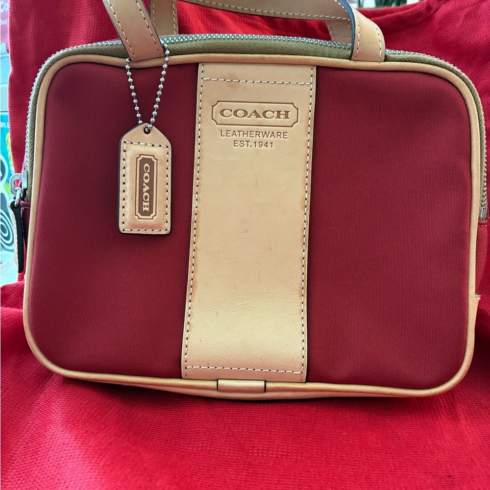 Coach Red and Tan Lunchbag Style
